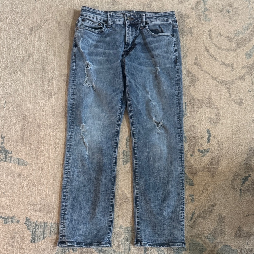 American Eagle Outfitters Men's Blue Distressed Jeans Extreme Flex 4